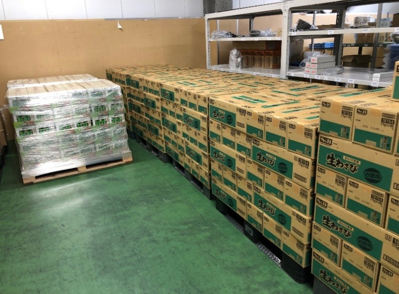 南館2F　海外輸出用加工食品箱詰替えセット作業
